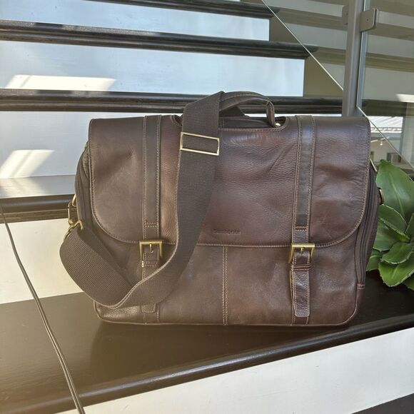 Samsonite genuine leather messenger briefcase business laptop bag luxurious - Picture 7 of 14